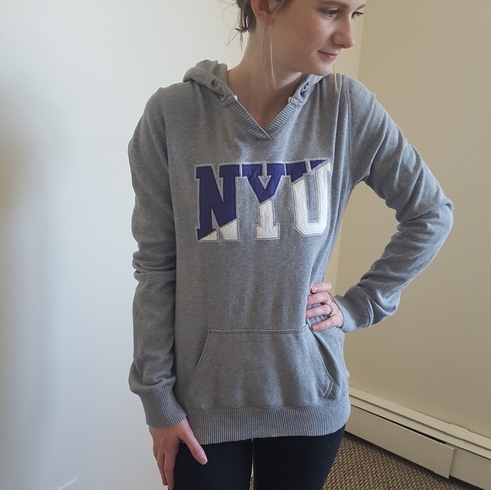 Grey Official NYU sweatshirt, size medium